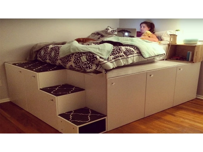DIY IKEA Platform Bed with Storage