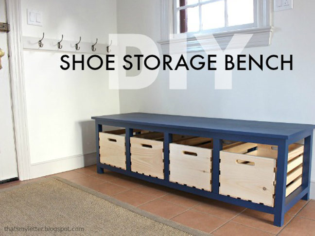 DIY Shoe Storage Bench