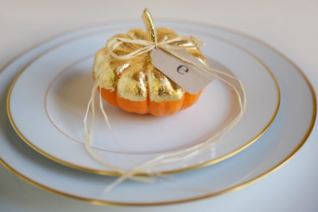 Gilded Pumpkin Place Cards