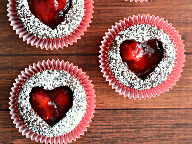 Cherry Heart Cupcakes