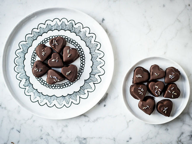 Chocolate Coated Lavender Caramels