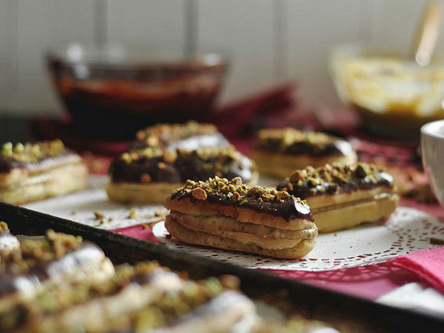 Pistachio Eclairs