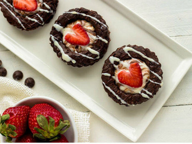 Gluten-Free Brownie Sandwiches with Strawberry Cheesecake Filling