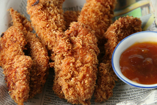 Chicken Fingers with Apricot Sauce