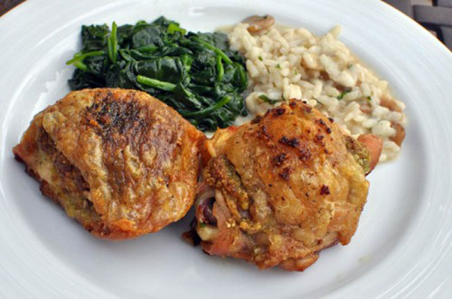 Pesto Roasted Chicken Thighs