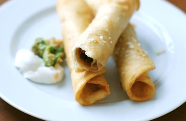 Easy Chicken and Bean Taquitos