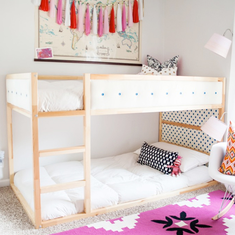Sophisticated and Sweet Upholstered Bunk Bed from Ashley Rachelle Design & Interiors
