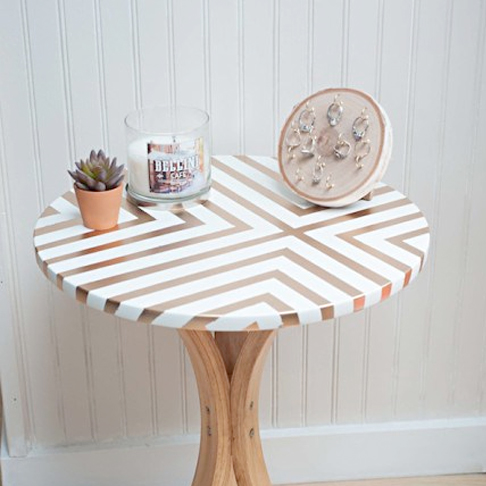 Gold Patterned Side Table from Dwell Beautiful