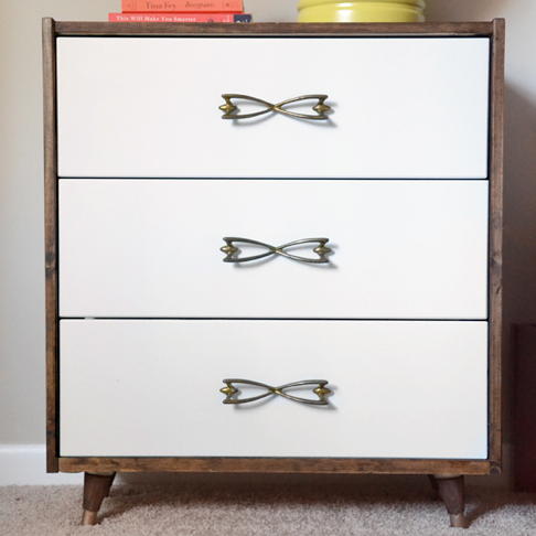 Mid-Century Dresser Upgrade with Vintage Hardware from Hearts and Sharts