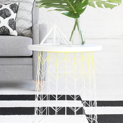 Modern and Stylish Ombre Wire Side Table from I Spy DIY