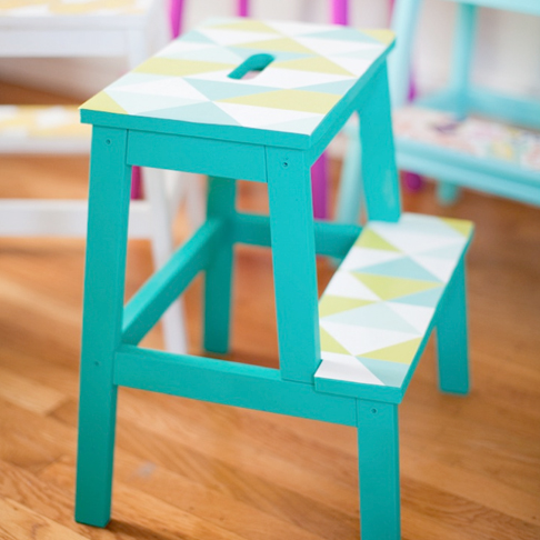 Colorful Patterned Step Stools from This Little Street