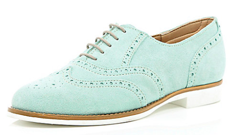 Green Suede Lace Up Brogues