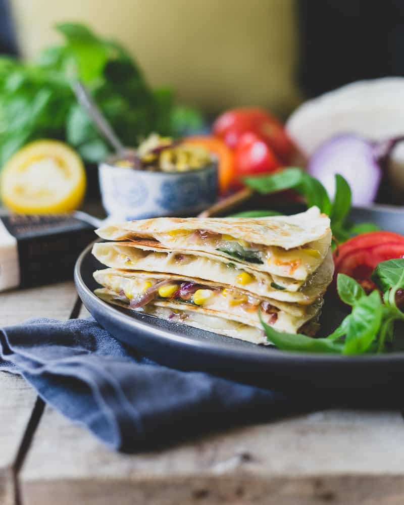 Summer Harvest Cheddar Quesadilla