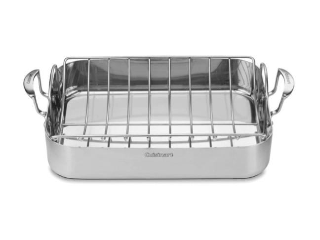Cuisinart MCP117-16BR MultiClad Pro Stainless 16-Inch Rectangular Roaster with Rack