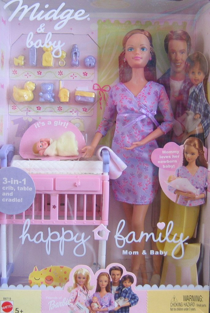 Barbie Happy Family With Pregnant Midge
