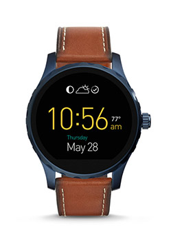 Q Marshal Touchscreen Brown Leather Smartwatch