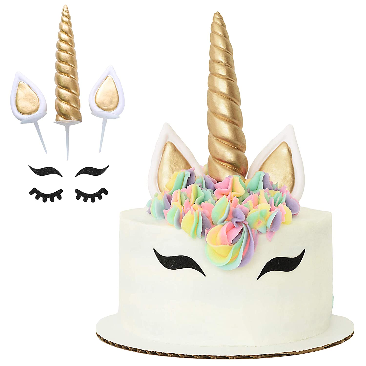 Unicorn Cake Topper With Eyelashes