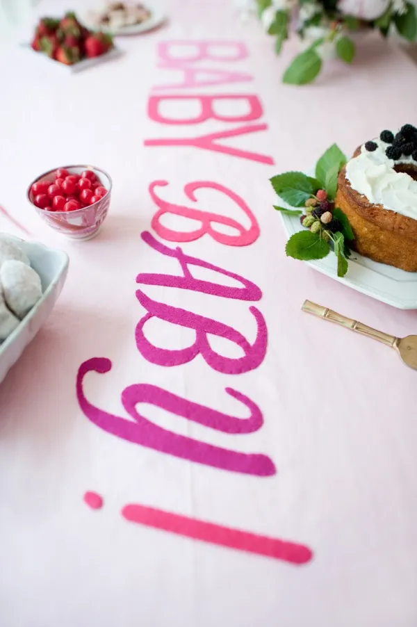 DIY Tablecloth Baby Shower Decor