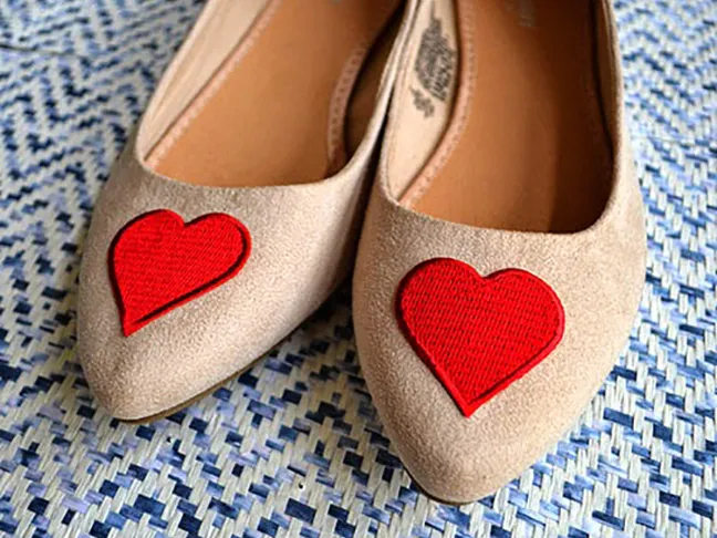 Make some easy DIY heart shoes