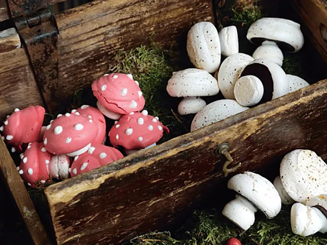 Bake magic meringue mushrooms