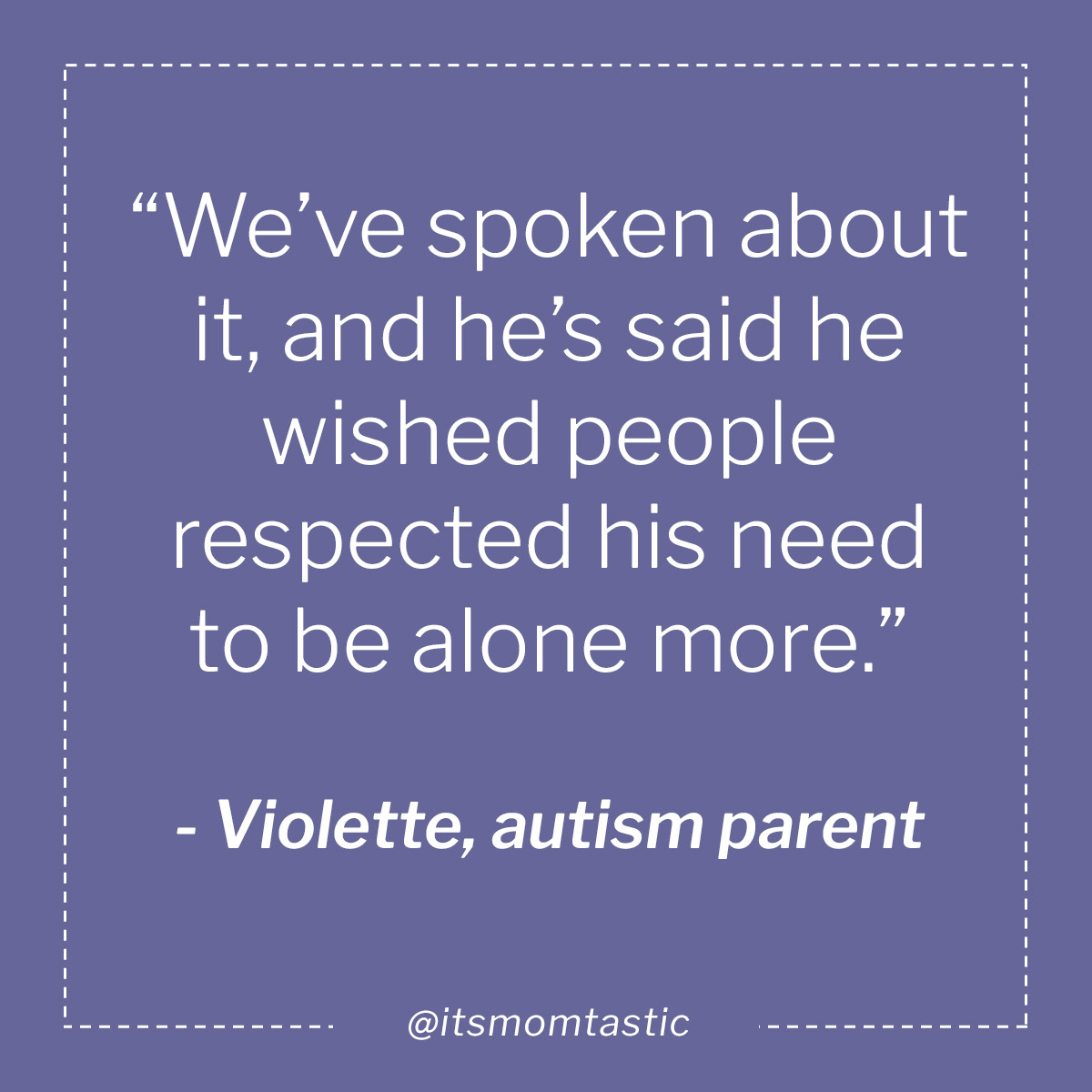 Violette, autism parent
