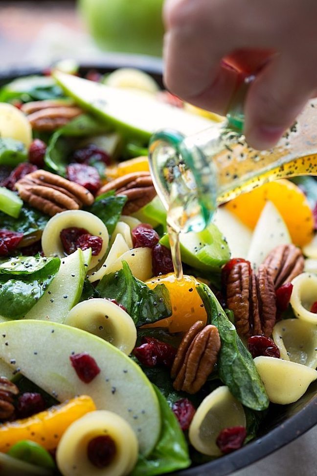 Autumn Spinach Pasta Salad