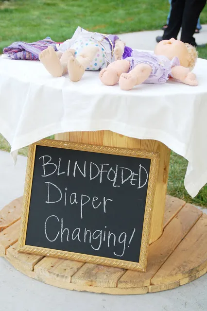Blindfolded Diaper Changing Station