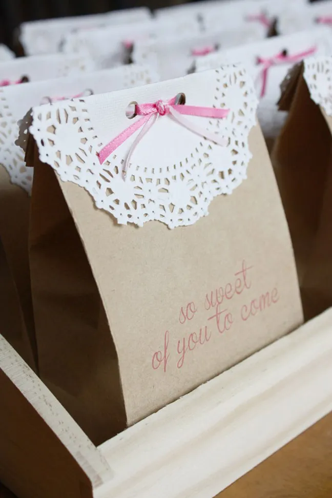 Lace and Kraft Paper Bags