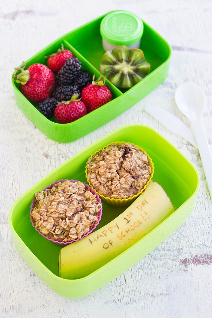 Baked Granola Oatmeal Cups Bento Lunch