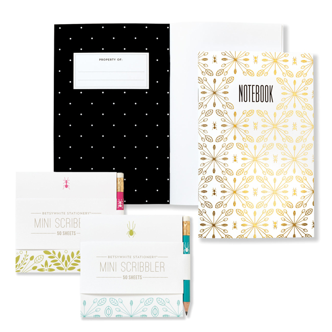 Notebooks and Mini Scribblers from Betsywhite Stationery