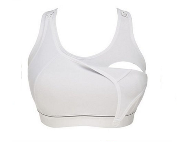 La Leche League International Womens' Pullover Sport Bra - White/Gray - 3X- Large 