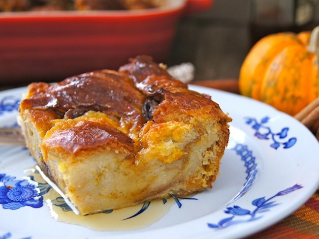 Chai Spiced Maple Pumpkin Bread Pudding