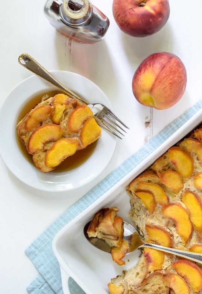 Overnight Peach French Toast 