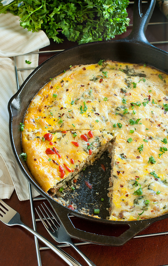 Make- Ahead Sausage, Egg and Cheese Grits Bake 