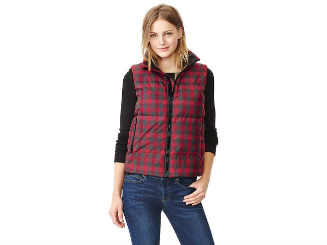 GAP Plaid Puffer Vest