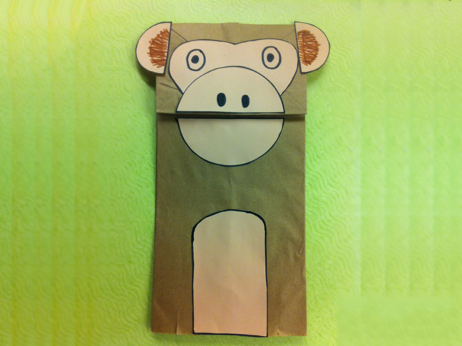 Paper Bag Monkey Puppet