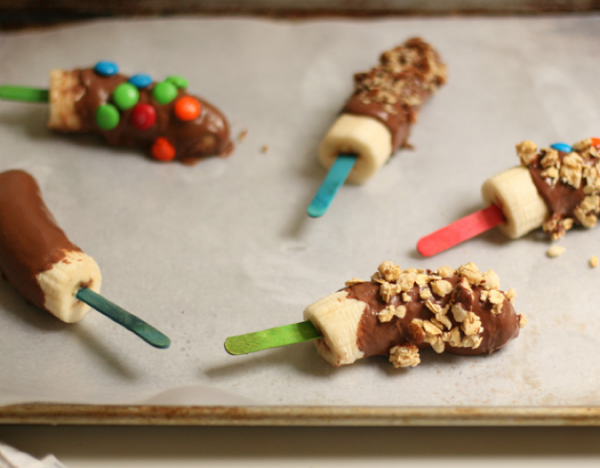 Chocolate Covered Banana Pops