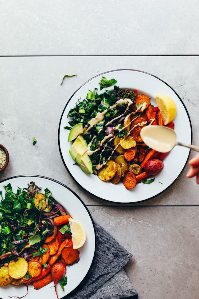 Roasted Rainbow Veggie Detox Bowl