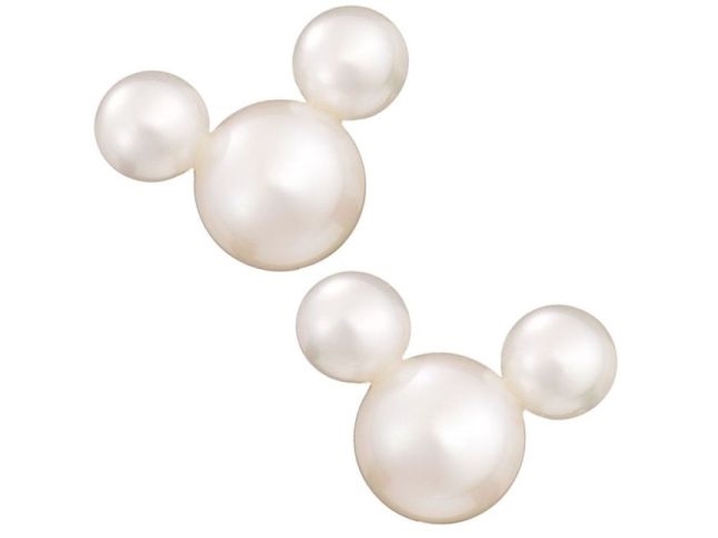 "hidden Mickey" pearl earrings
