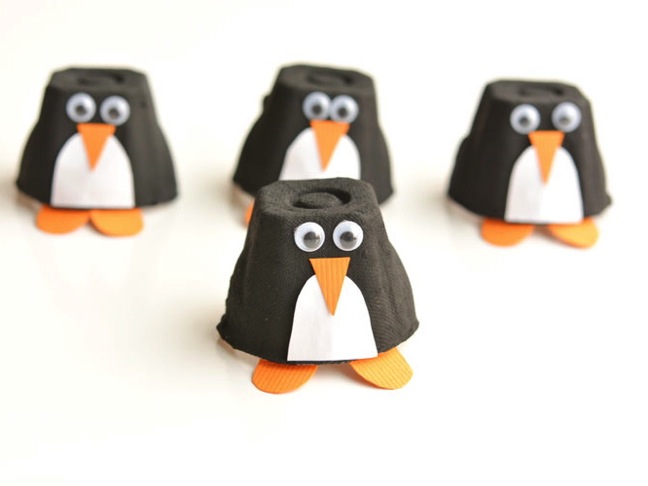 DIY Egg Carton Penguins