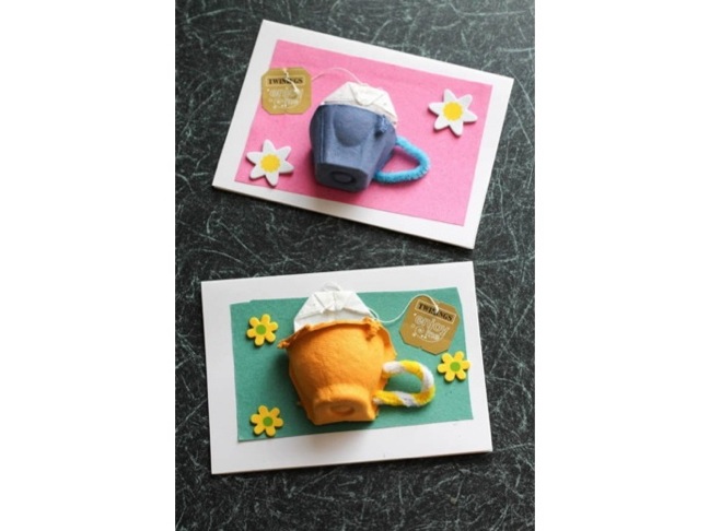 DIY Egg Carton Tea Cup Cards