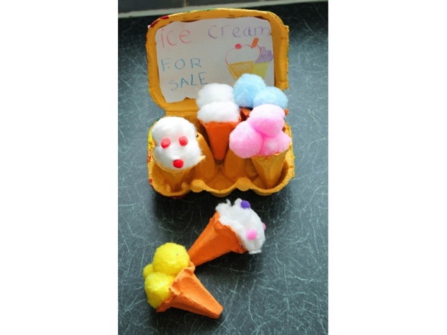 DIY Egg Carton Ice Cream Cones