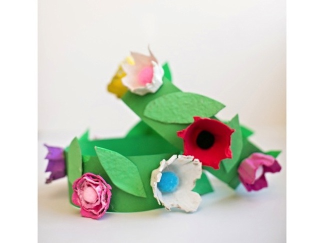 DIY Egg Carton Flower Crowns
