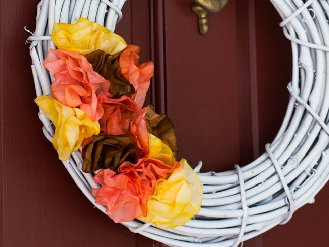 Coffee Filter Flowers Wreath