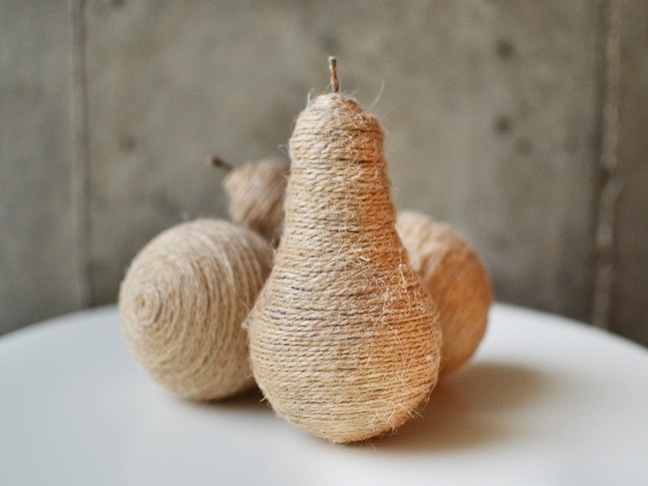 DIY Twine Light Bulb Pears