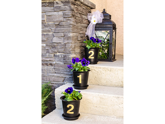 House Number Flower Pots