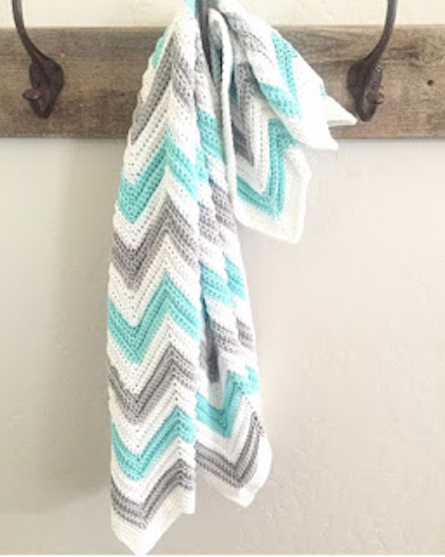 DIY Chevron Crochet Throw Blanket
