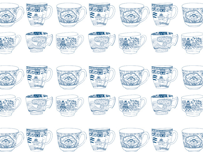 Repeat-X Repeat-Y Teacups Wallpaper