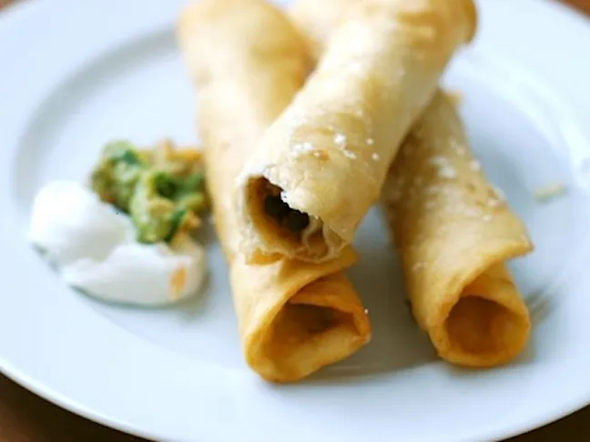 Easy Chicken & Bean Taquitos