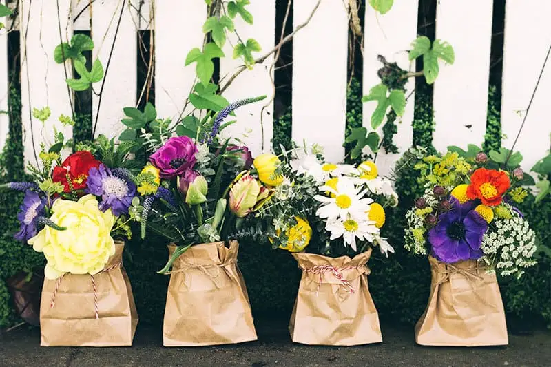 Paper Bag Floral Arrangement